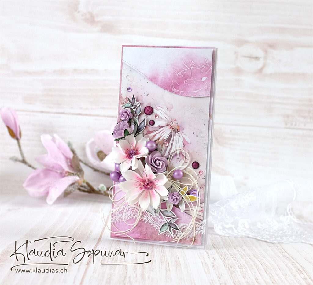 Handgemachte Geburtstagskarte mit Blumen