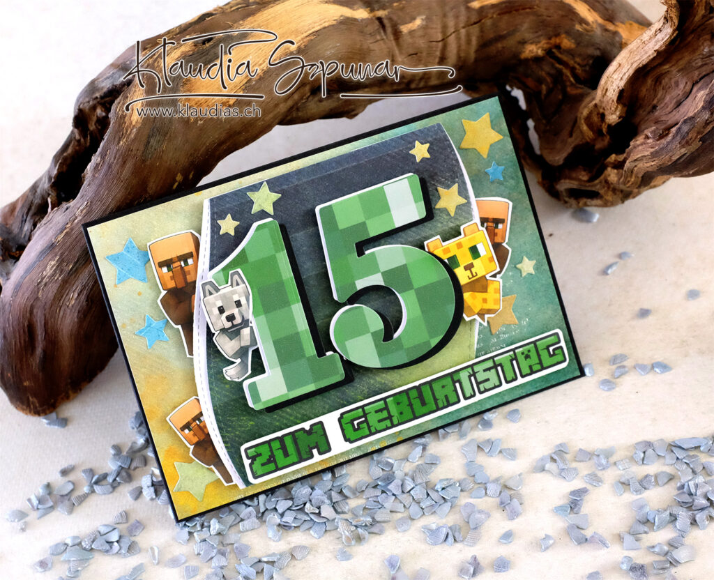 Geburtstagskarte für den Minecraft-Spieler, Minecraft-Geburtstagskarte